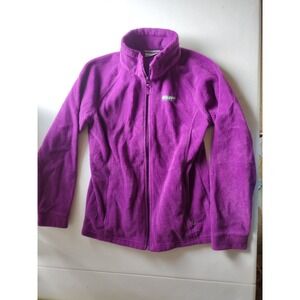 Columbia Fleece Jacket Kids Purple Full‎ Zip Activewear Outdoor Size L